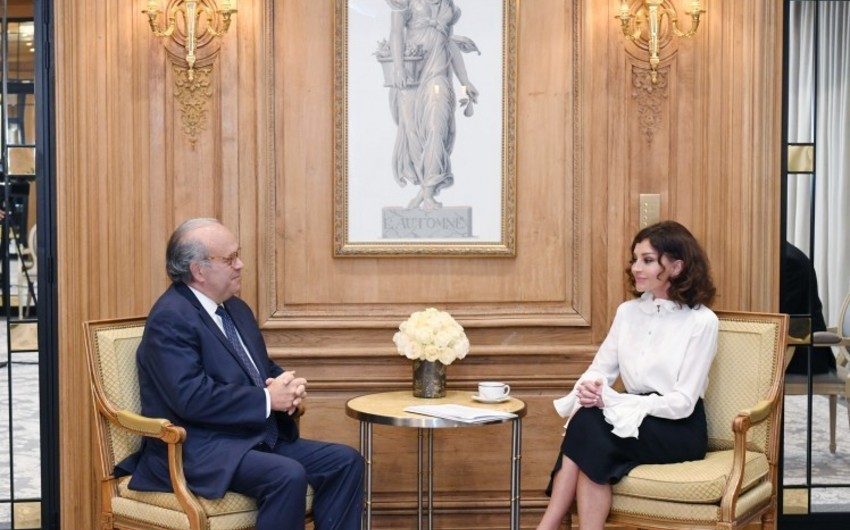 Mehriban Əliyeva Fransanın Milli Xərçəng İnstitutunun təsisçisi ilə görüşüb