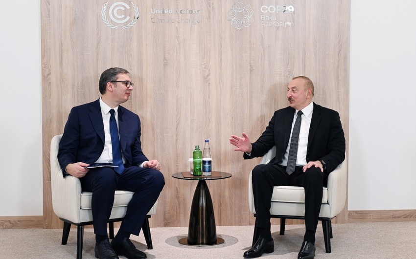 President Ilham Aliyev meets with Serbian President