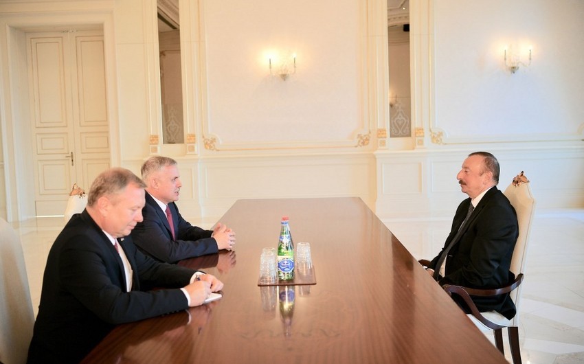 Президент Ильхам Алиев принял делегацию во главе с государственным секретарем Совета Безопасности Беларуси