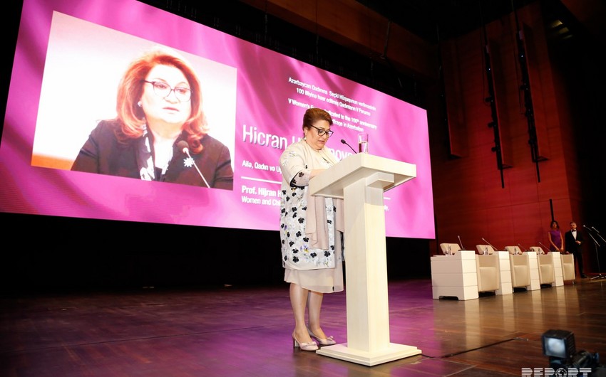 Hicran Hüseynova: Azərbaycanda aktual məsələlərdən biri gender stereotiplərinin aradan qaldırılmasıdır