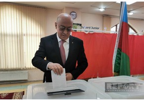 Azerbaijan's minister of emergency situations votes in presidential elections