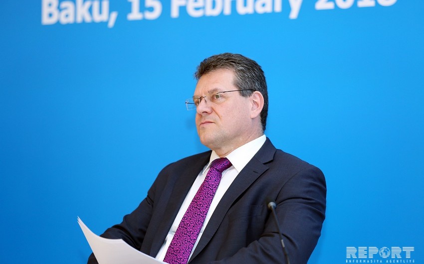 Марош Шефчович: Совместными усилиями мы добьемся транспортировки азербайджанского газа в Европу в 2020 году