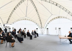 Azerbaijani president meets with public representatives of Khojavand district 