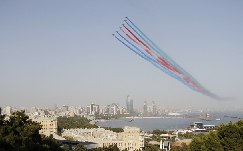 Military planes conduct training flights for Victory Parade