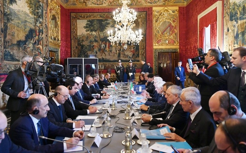 Состоялась встреча президентов Азербайджана и Италии в расширенном составе - ОБНОВЛЕНО