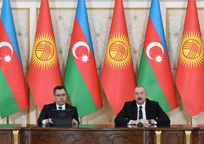 President Ilham Aliyev and President Sadyr Zhaparov make press statements