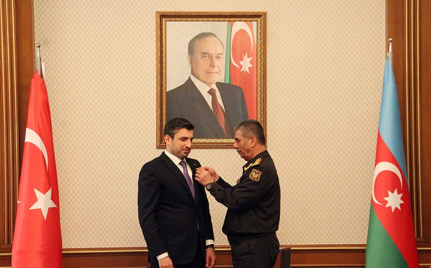 Azerbaijan Defense Minister awards Chief Technology Officer of Baykar company with medal