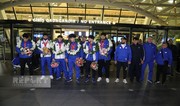 Azerbaijani weightlifters who successfully performed at European Championships return home