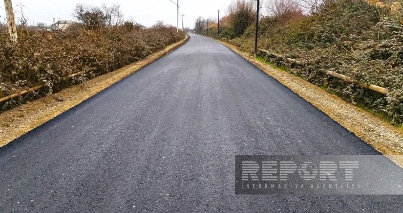 İmişlidə şəhid ailələri yaşayan kənddaxili yollar asfaltlanıb