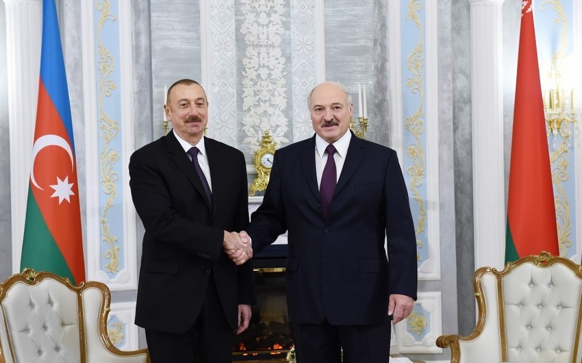 Azerbaijani President Ilham Aliyev and Belarus President Alexander Lukashenko hold one-on-one meeting