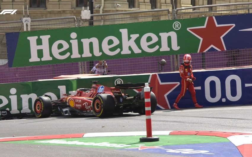 Формула-1: Пилот Ferrari Шарль Леклер совершил аварию в Баку