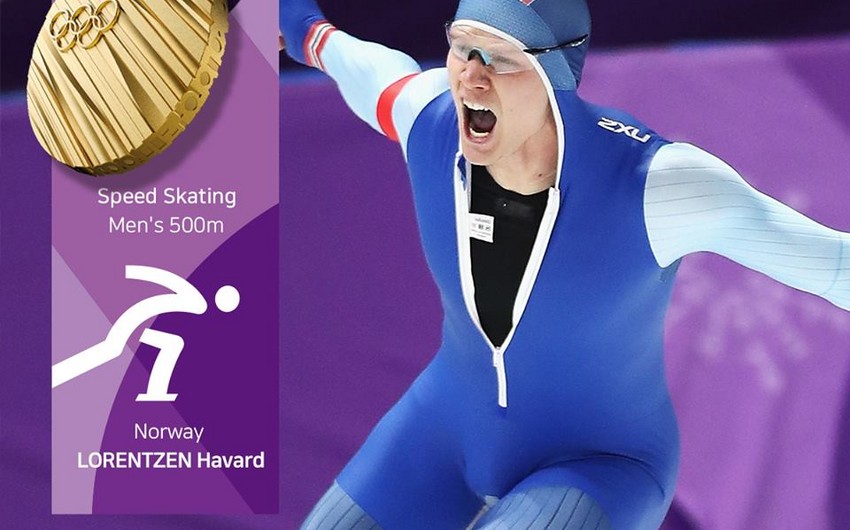 Norwegian speed skater sets a new Olympic record