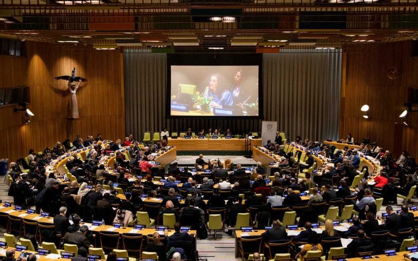 Депутаты Милли Меджлиса приняли участие в парламентских слушаниях в генеральном штабе ООН - ФОТО