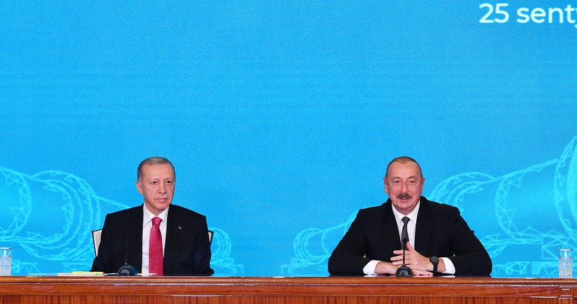 President Ilham Aliyev and President Recep Tayyip Erdogan make press statements