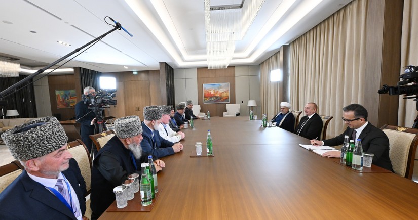President Aliyev receives delegation consisting of Muftis of Russia’s North Caucasus region