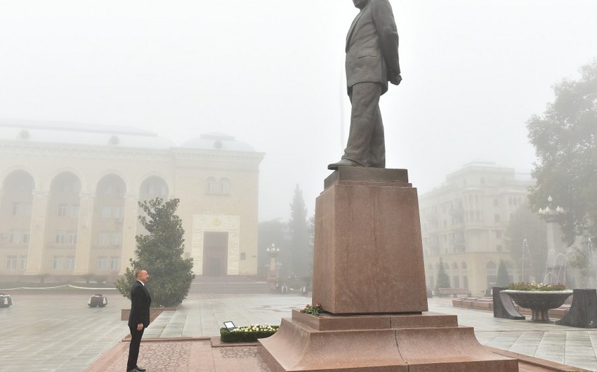 Начался визит президента Ильхама Алиева в Гянджу