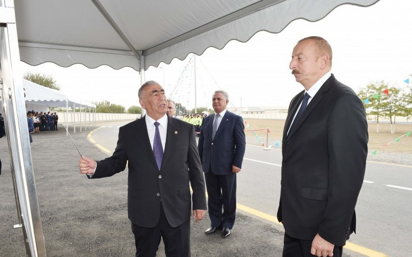 President Ilham Aliyev inaugurates new highway in Bilasuvar