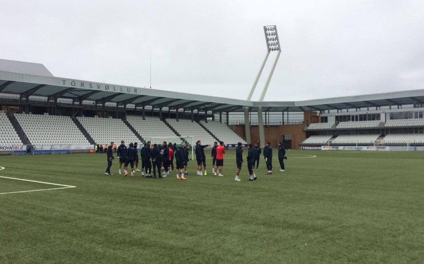 Azerbaijani national team trains before Faroe Islands match