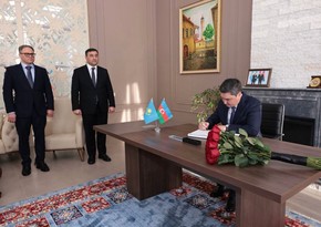 Kazakhstan's Prime Minister Bektenov leaves note in book of condolences at Azerbaijani Embassy in Astana