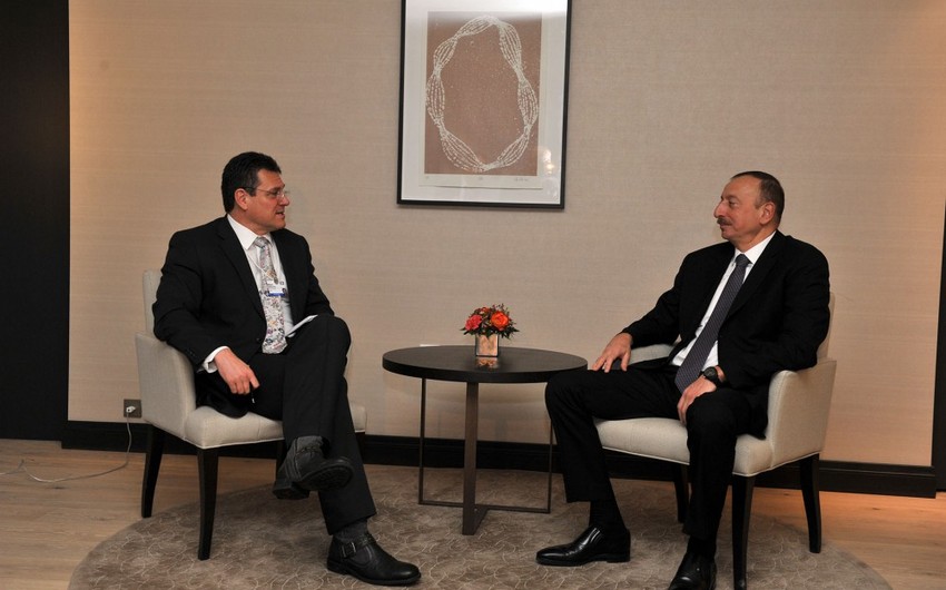 Prezident İlham Əliyev Avropa Komissiyasının enerji birliyi üzrə vitse-prezidenti ilə görüşüb