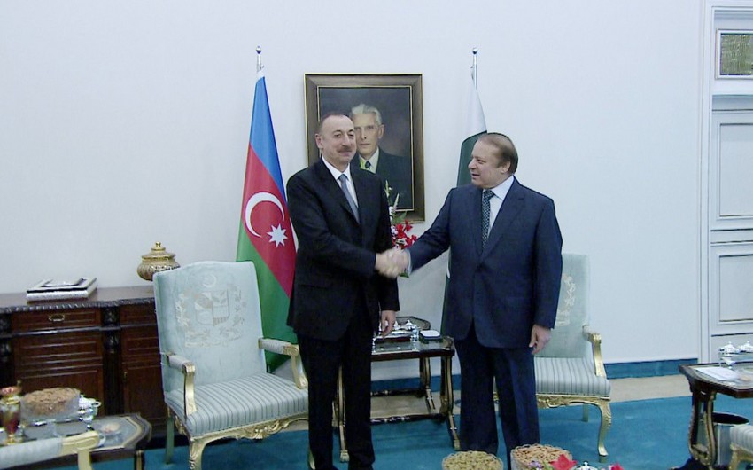 Президент Ильхам Алиев встретился с премьер-министром Пакистана Мохаммадом Навазом Шарифом