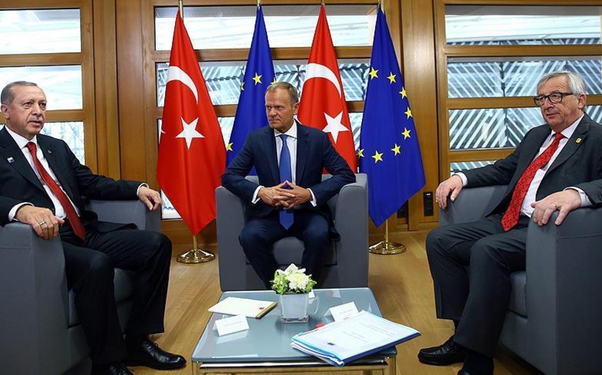 Türkiyə prezidenti Avropa İttifaqının rəhbərləri ilə görüşüb
