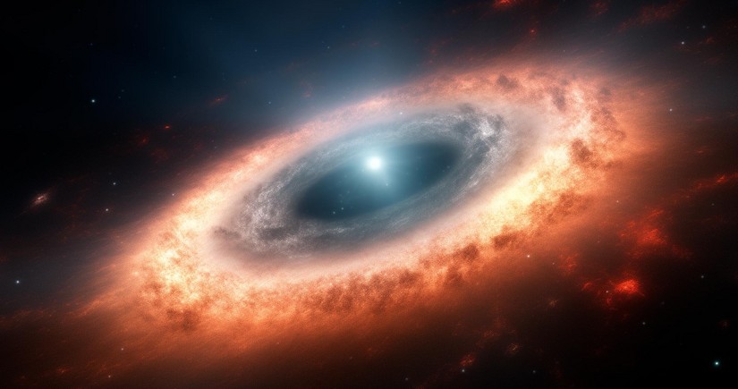 A probable Keplerian disk feeding an optically revealed massive young star