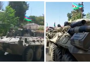 Footage on entry of Azerbaijani Army into Lachin - VIDEO