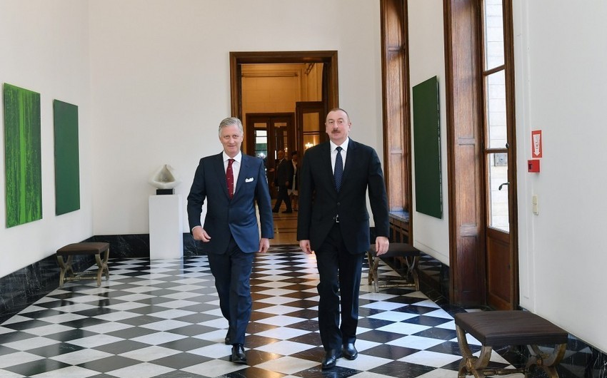Azərbaycan Prezidenti İlham Əliyev Brüsseldə Belçikalıların Kralı Filip ilə görüşüb
