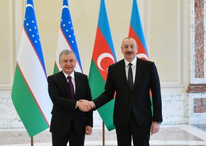 President of Azerbaijan Ilham Aliyev meets with President of Uzbekistan Shavkat Mirziyoyev
