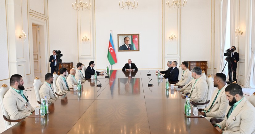 President Ilham Aliyev receives Azerbaijani athletes who won medals at Paris Summer Olympic Games and their coaches - UPDATED