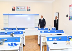  Ильхам Алиев ознакомился с условиями, созданными в полной средней школе номер 35