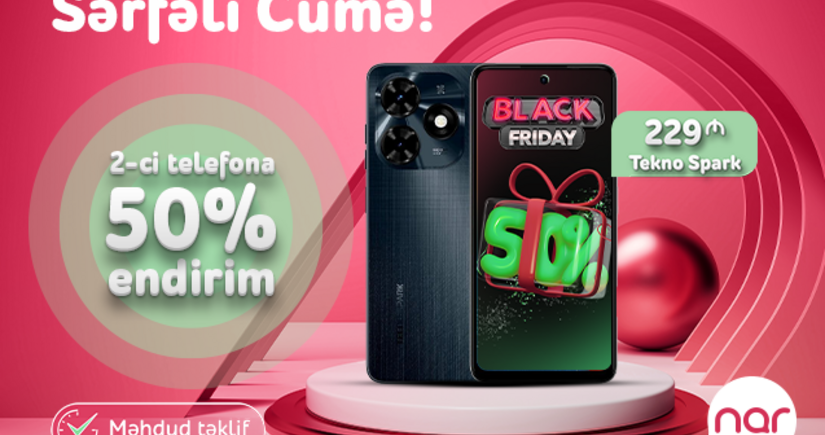 “Nar”dan “Sərfəli cümə” təklifi – 50 % endirimlə smartfon əldə et!