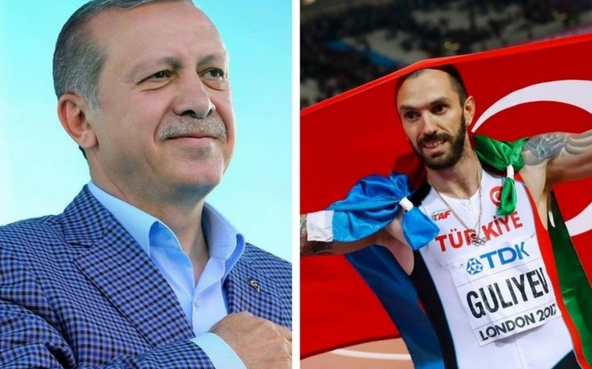 Türkiyə prezidenti azərbaycanlı atleti təbrik edib