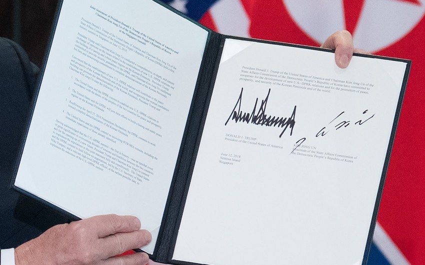 Text of document, signed by Trump and Kim Jong Un, published