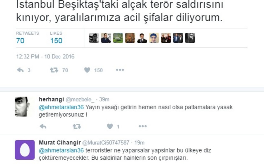 Türkiyənin nəqliyyat naziri İstanbuldakı partlayışı terror aktı adlandırıb