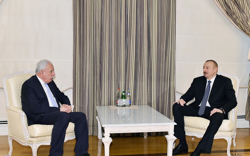 Президент Ильхам Алиев принял министра иностранных дел Палестины - ОБНОВЛЕНО
