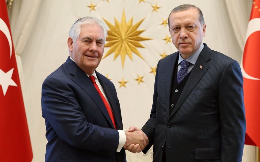 Türkiyə prezidenti ABŞ-ın dövlət katibi ilə görüşüb