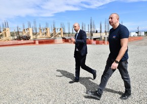 Ilham Aliyev views construction progress of 960-seat school in city of Jabrayil