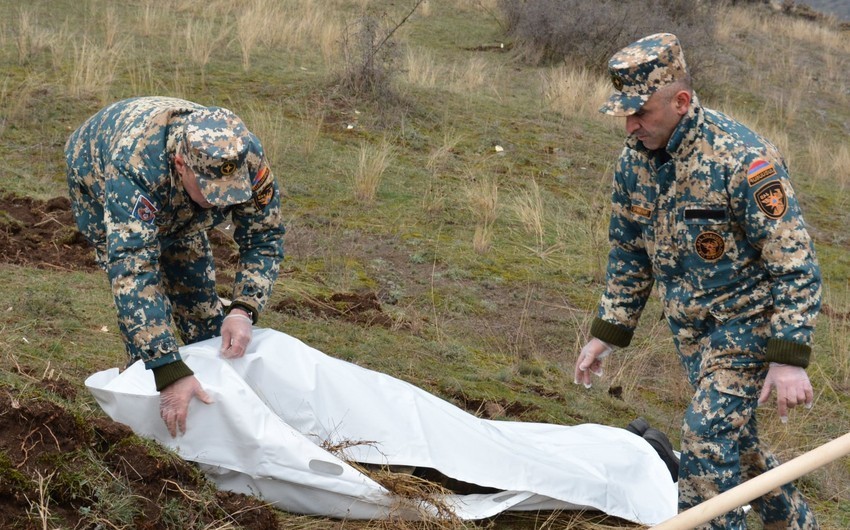 На освобожденных от оккупации территориях обнаружены останки еще 4 армянских военнослужащих