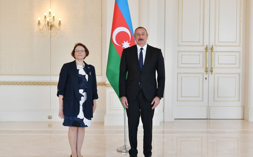 Azerbaijani president receives credentials of incoming Finnish ambassador