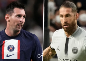 Lionel Messi and Sergio Ramos appear to disagree in PSG training