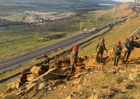  Badamdarda uçqun riski olan qaya parçaları ərazidən götürülüb