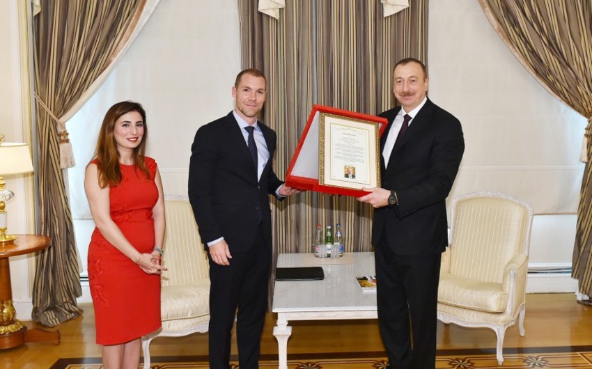 The World's Person of the Year 2015 award presented to Azerbaijani President Ilham Aliyev