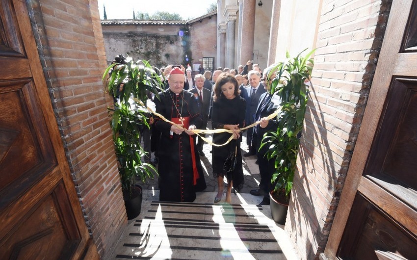 Мехрибан Алиева приняла участие в церемонии открытия катакомб Святого Себастьяна в Ватикане