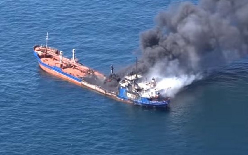 Россия поблагодарила Азербайджан за участие в спасении горевшего на Каспии танкера