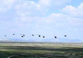 Azerbaijani military pilots perform tasks in international training