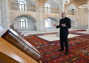 President Ilham Aliyev attends reopening of Ashaghi Govhar Agha Mosque after its restoration