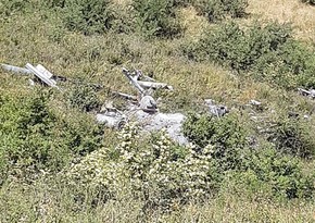 Xocavənddə aşkarlanan Ermənistana məxsus helikopterin qalıqlarının görüntüləri yayılıb