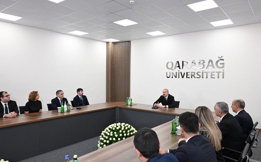 President Ilham Aliyev highlights heroism of soldiers at meeting with students of Garabagh University